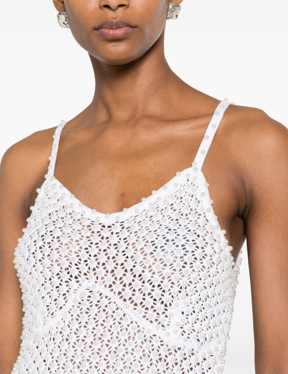 Miniabito in maglia con perle in bianco Giuseppe di morabito - donna 