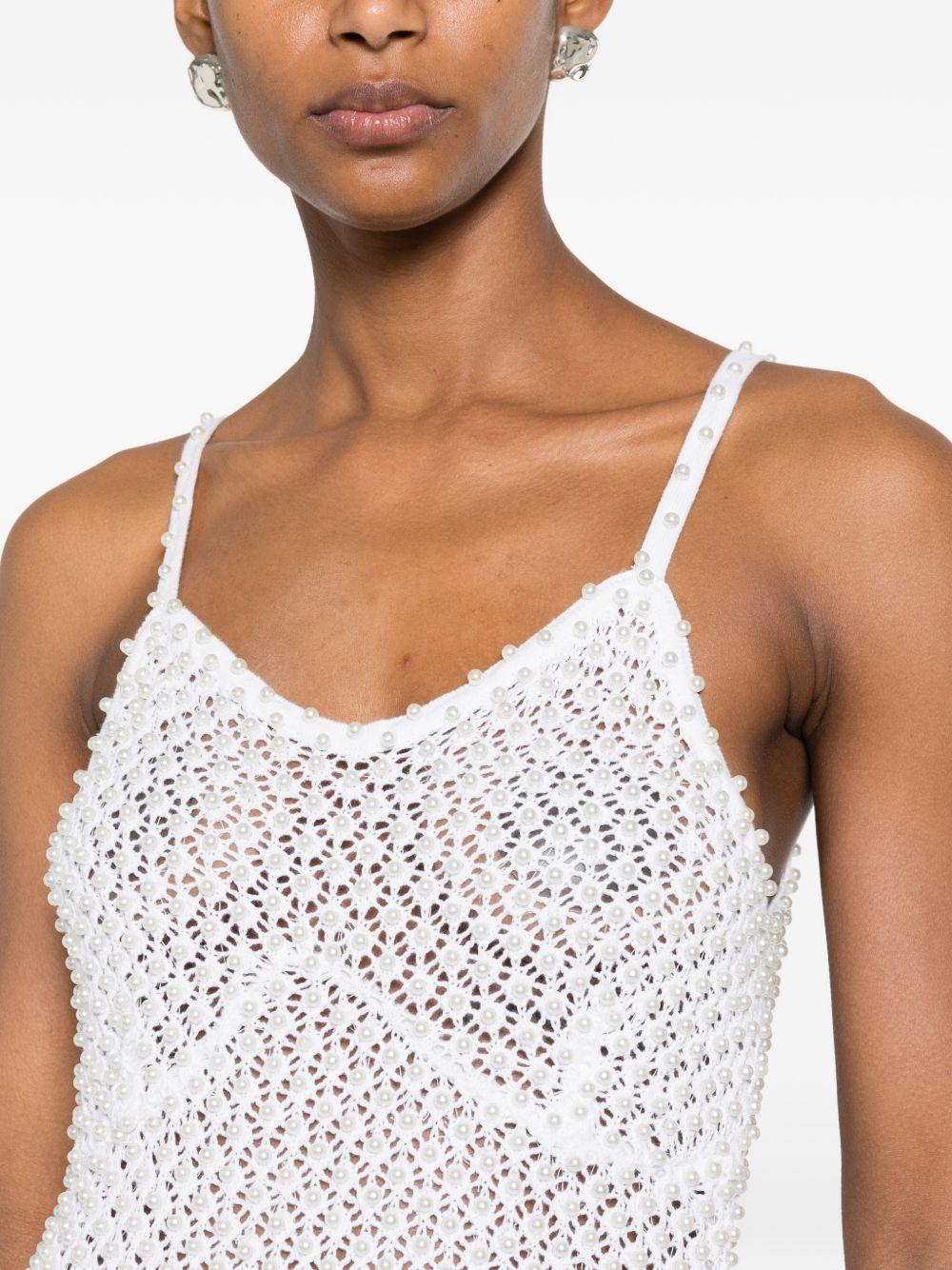 Miniabito in maglia con perle in bianco Giuseppe di morabito - donna 