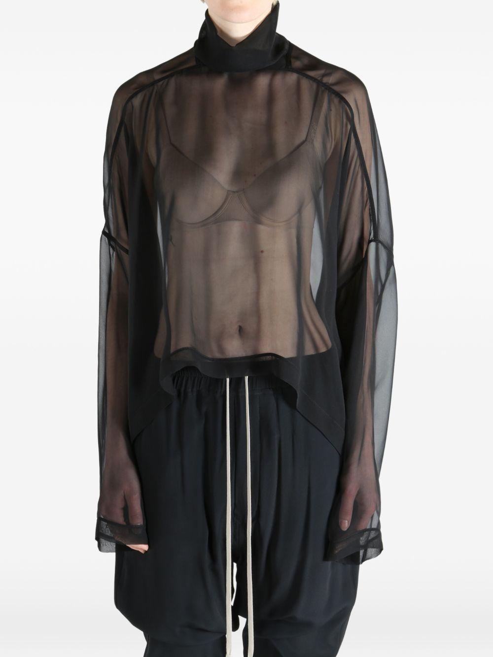 Blusa trasparente Jumbo Tabard in nero Rick owens - donna 
