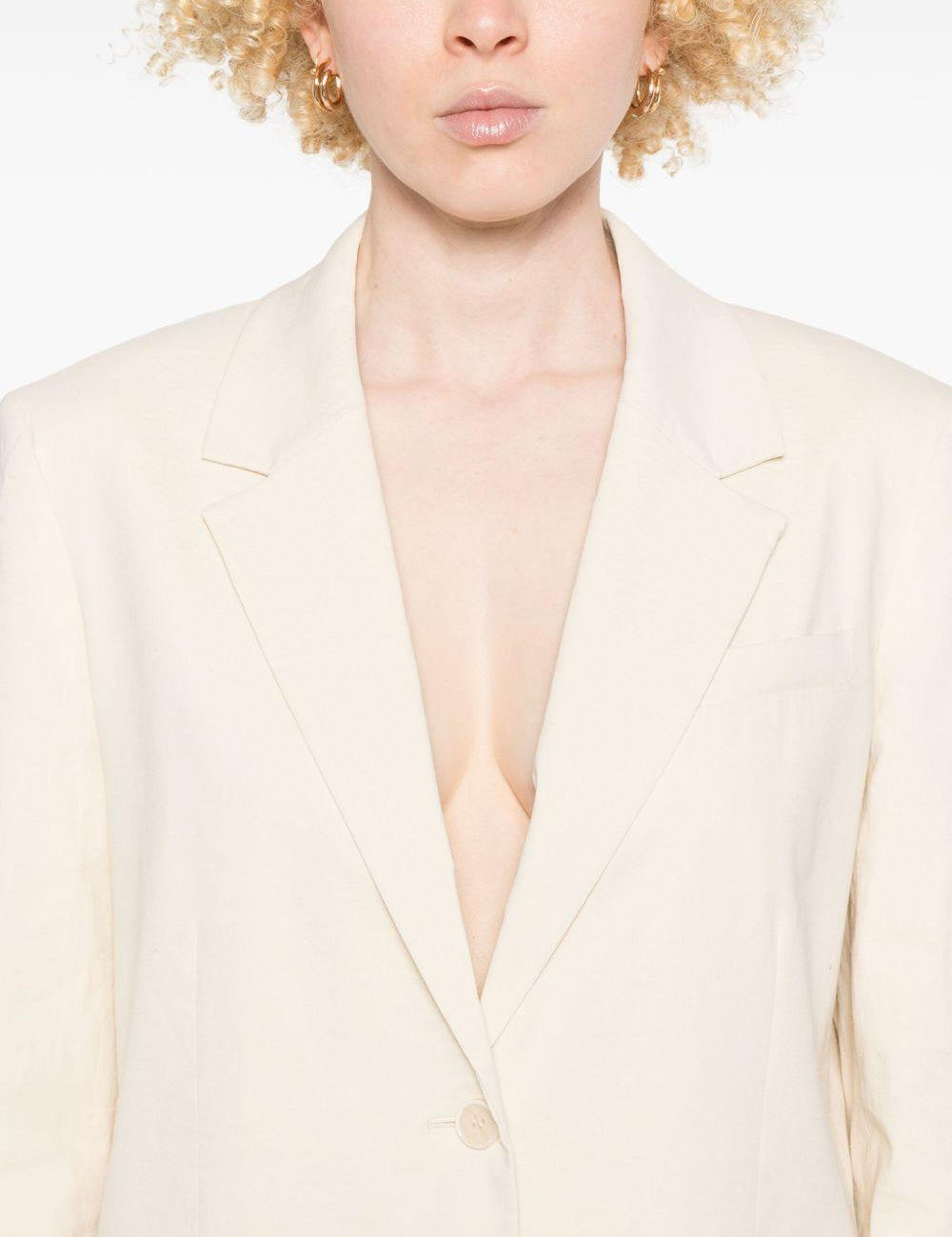 Blazer monopetto in beige chiaro Theory - donna 