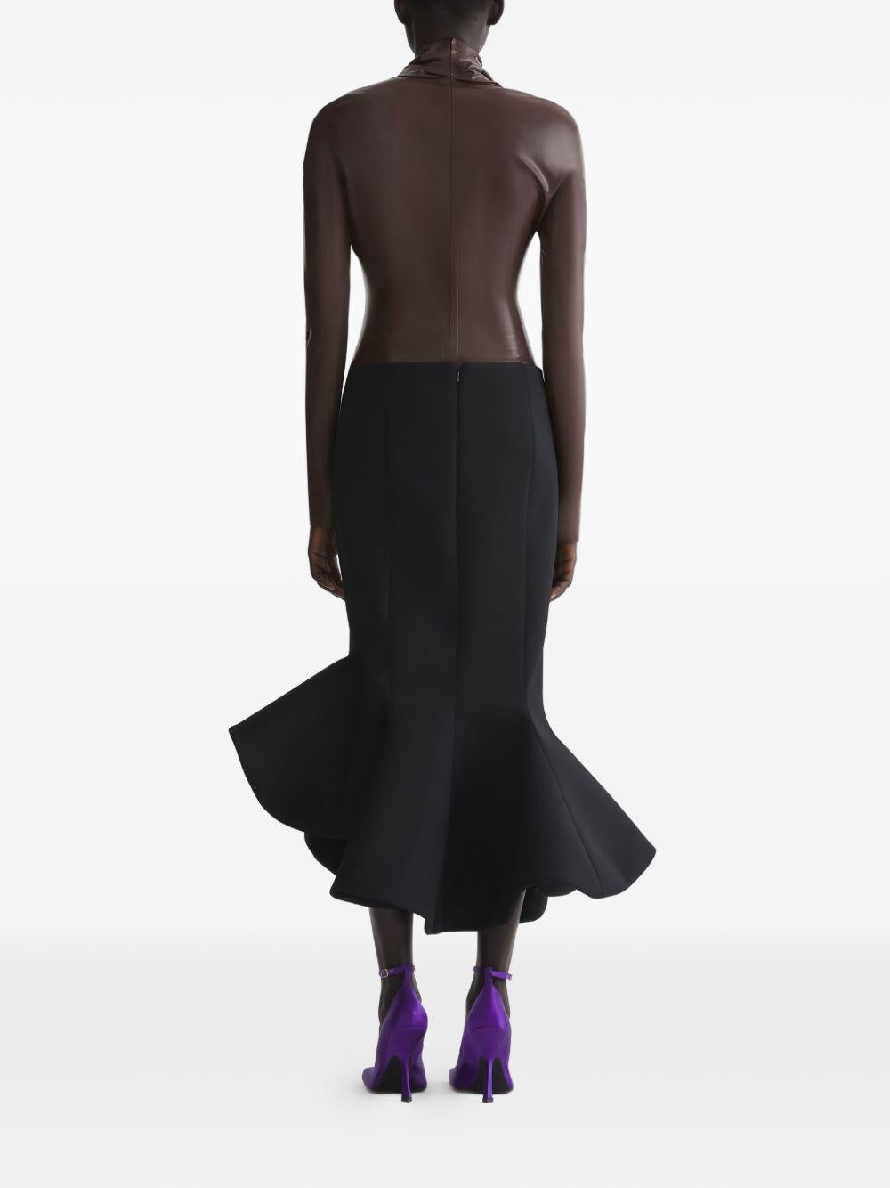 Gonna a sirena in nero Mugler - donna 