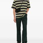 T-shirt a righe in cotone multicolore 
