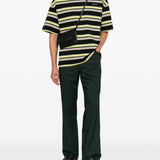 T-shirt a righe in cotone multicolore 