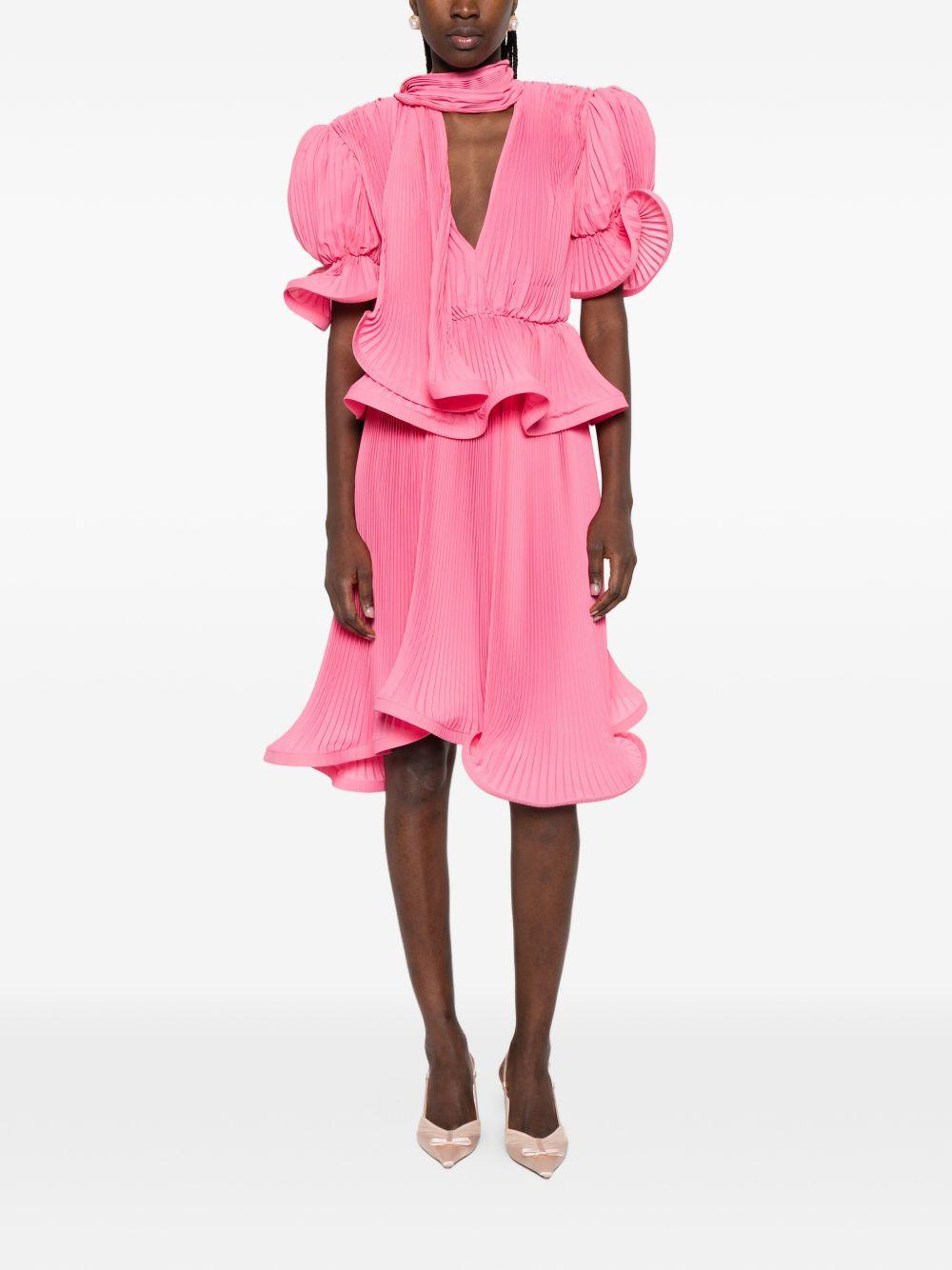 Gonna plissettata degradè in georgette in rosa Rowen rose - donna 