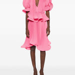 Gonna plissettata degradè in georgette in rosa Rowen rose - donna 