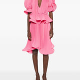 Gonna plissettata degradè in georgette in rosa Rowen rose - donna 