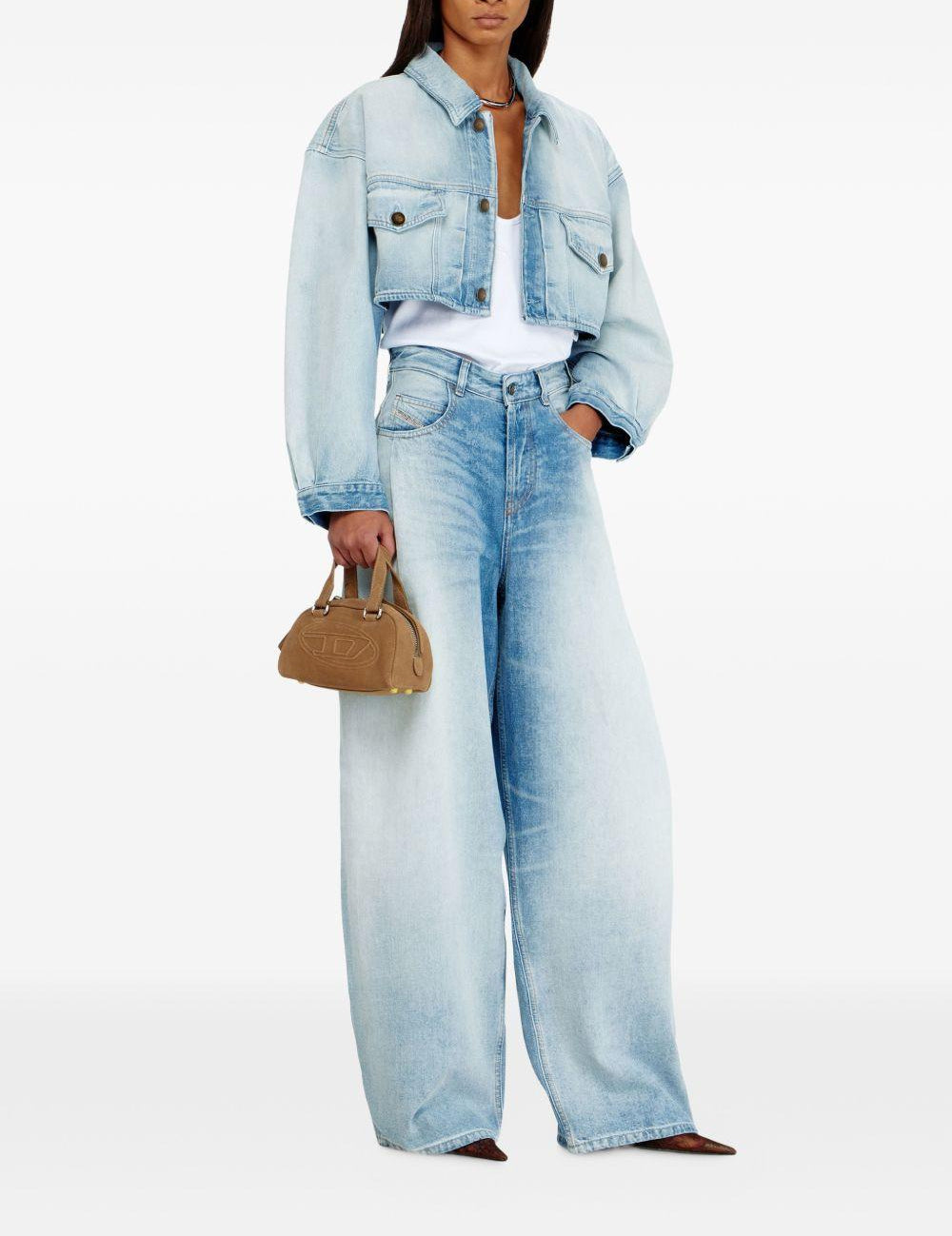 Giacca denim crop de-malley-s in celeste Diesel - donna 