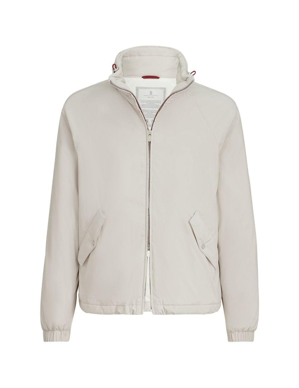 Giacca con cappuccio in nylon in bianco Brunello cucinelli - uomo 
