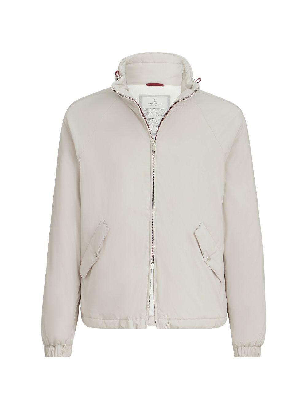 Giacca con cappuccio in nylon in bianco Brunello cucinelli - uomo 