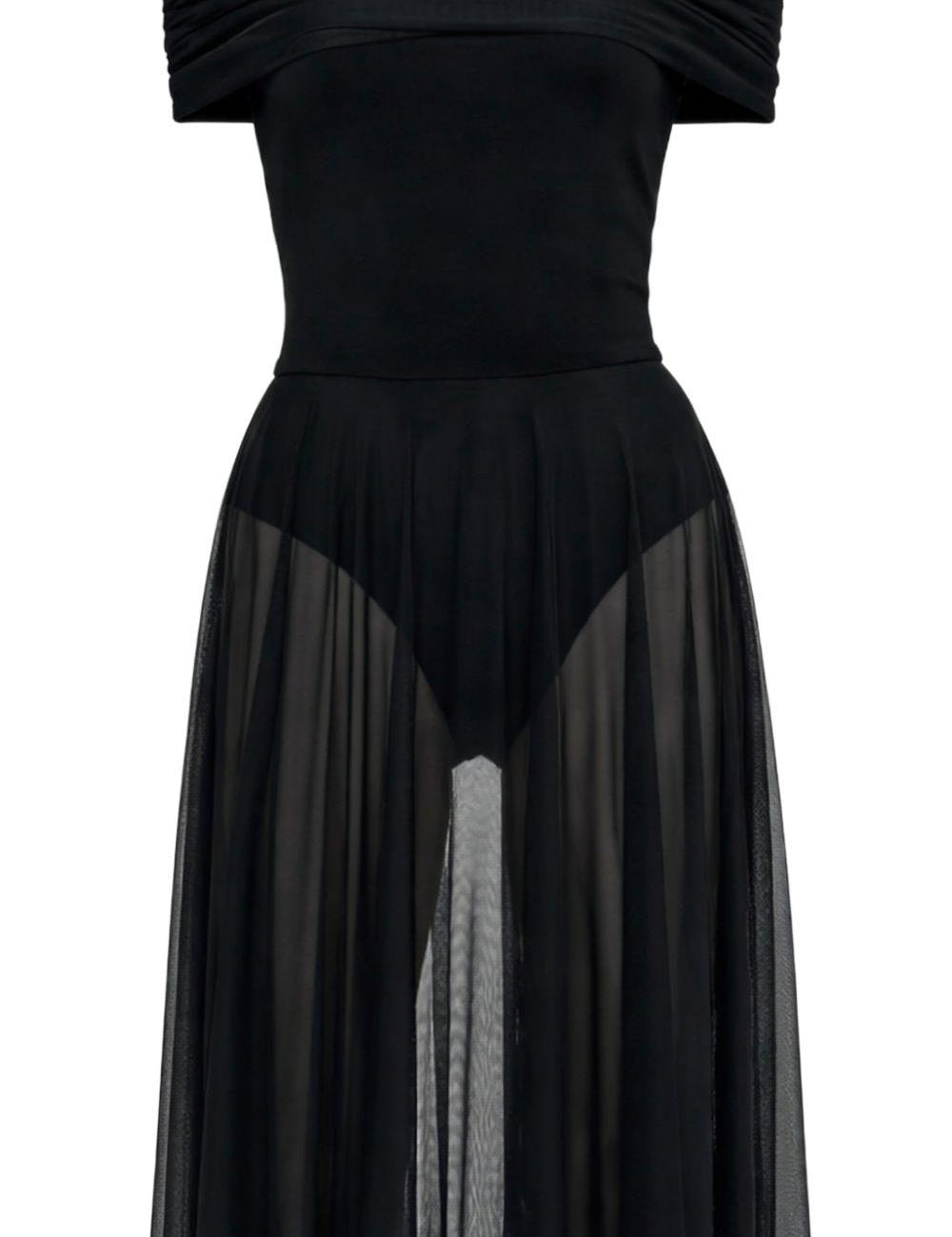 Abito con scollo a barca in nero Norma Kamali - donna 