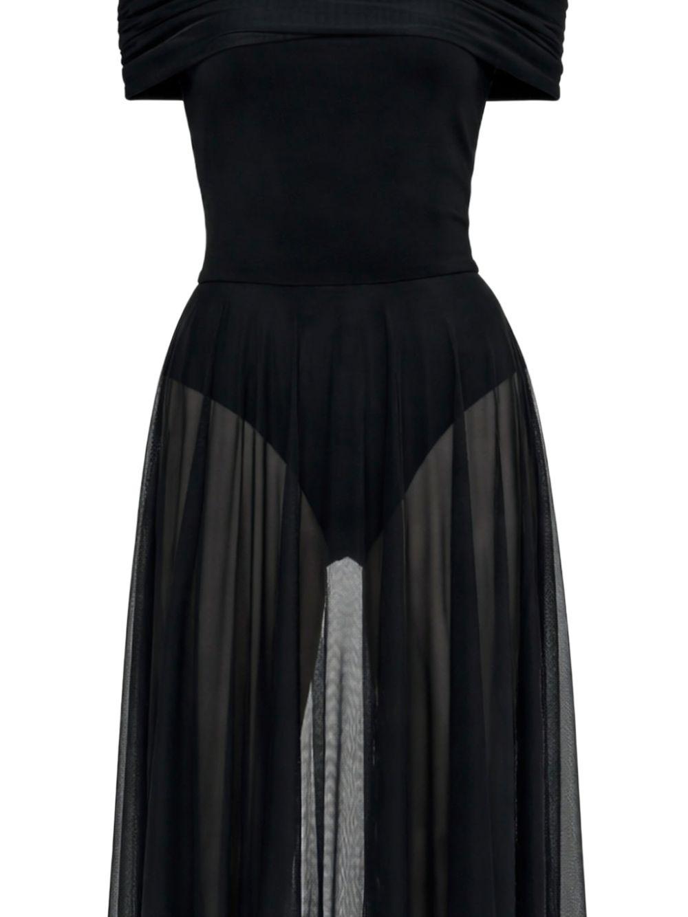 Abito con scollo a barca in nero Norma Kamali - donna 