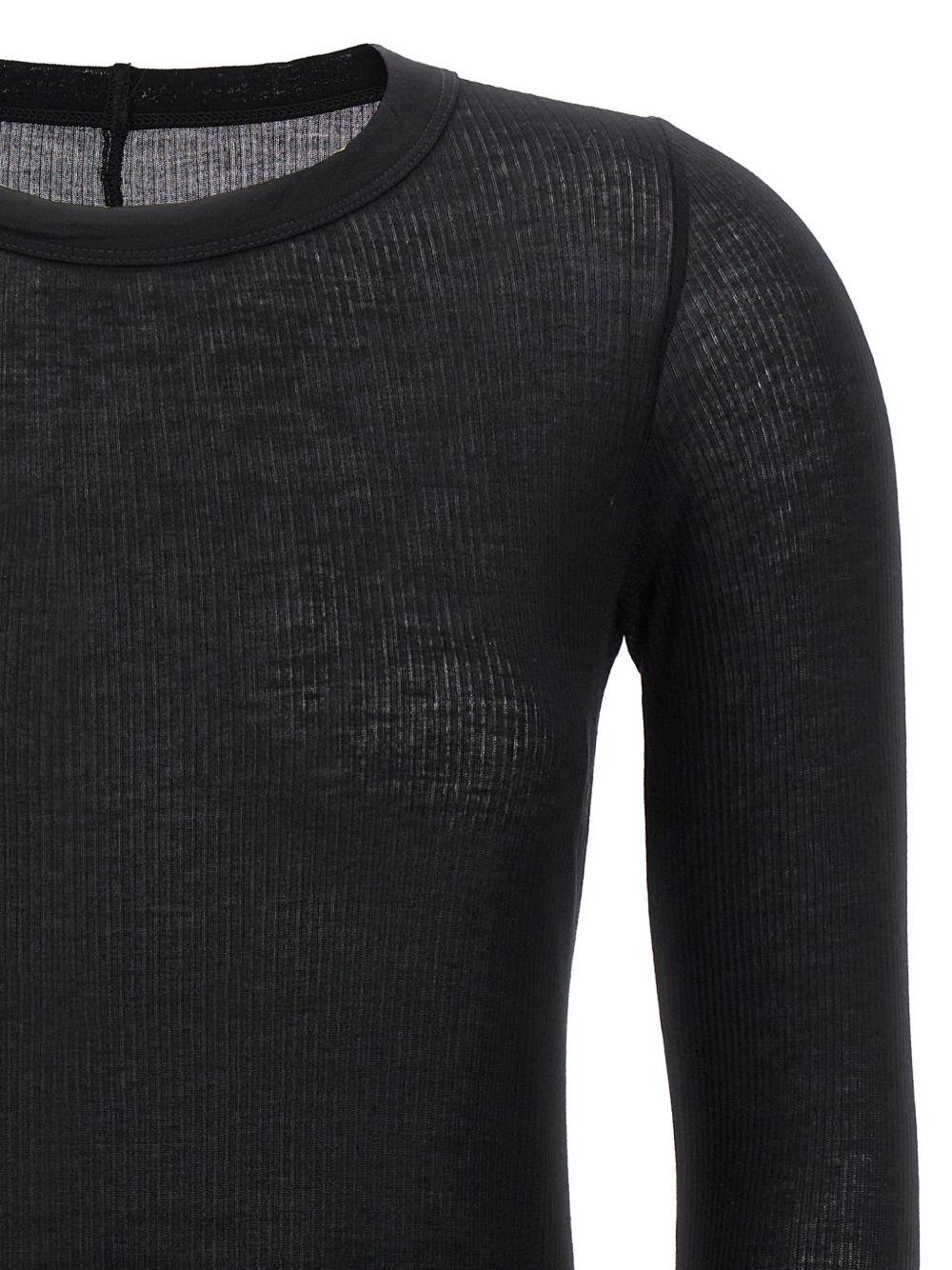 T-shirt a coste in nero Rick owens - donna 