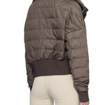 Giacca crop trapuntata in marrone Rick Owens x Moncler - unisex<BR/> 