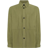Giacca-camicia con ricamo in verde Laneus - uomo 