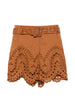 Shorts dune in broderie-anglaise con cintura in marrone Charo ruiz ibiza 1989 - donna