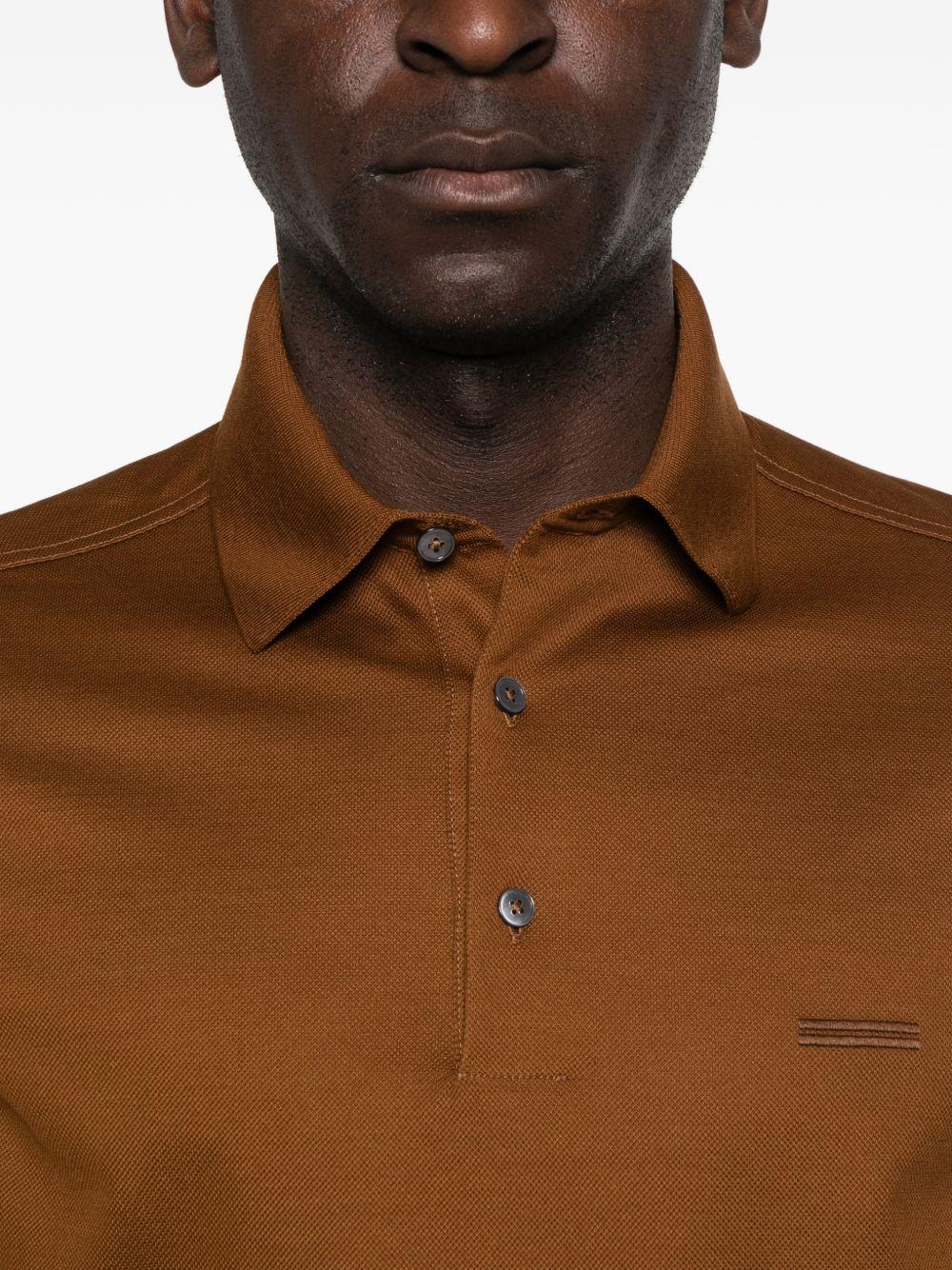 Polo a maniche corte in marrone Zegna - uomo 