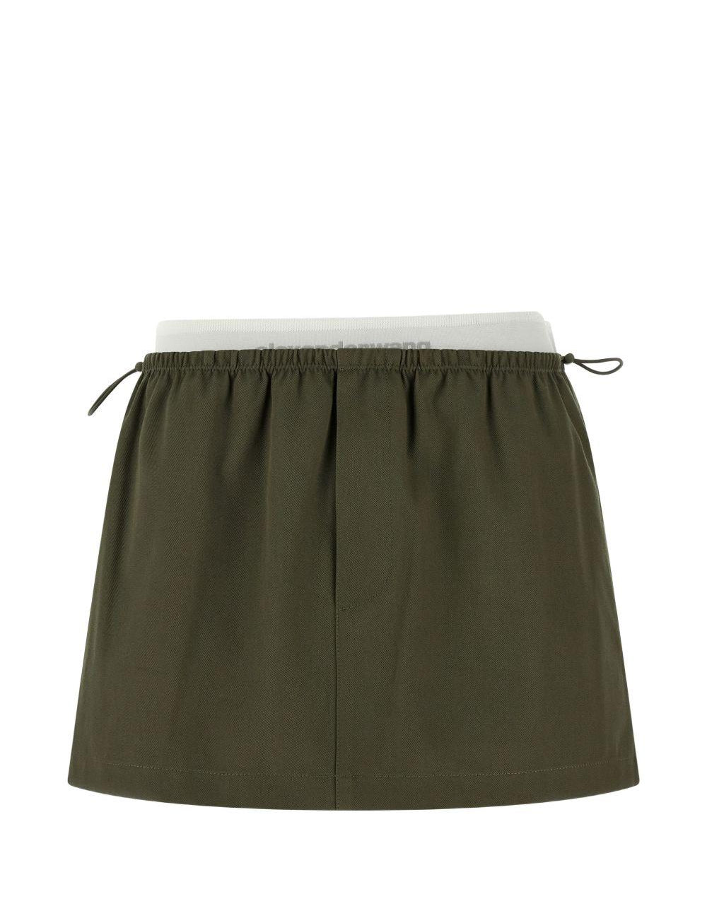 Minigonna con coulisse in vita in verde Alexander wang - donna 