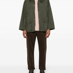Giacca Bedale con collo a contrasto in verde e marrone Barbour - uomo 