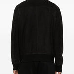 Bomber in pelle scamosciata in nero Salvatore santoro - uomo 