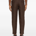 Pantaloni Quartieris con regolazioni laterali in marrone Briglia 1949 - uomo 