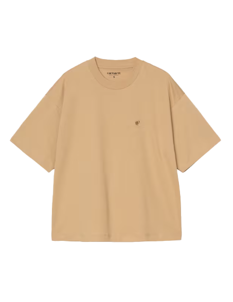 t-shirt con logo in beige carhartt wip - donna 