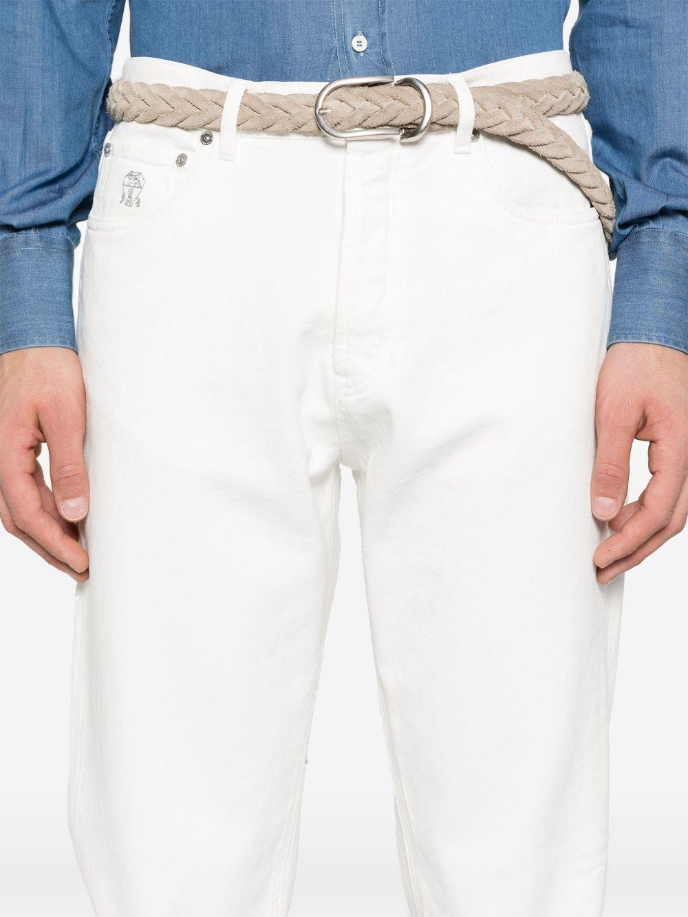 Jeans a gamba dritta in bianco Brunello cucinelli - uomo 