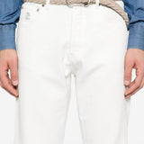 Jeans a gamba dritta in bianco Brunello cucinelli - uomo 