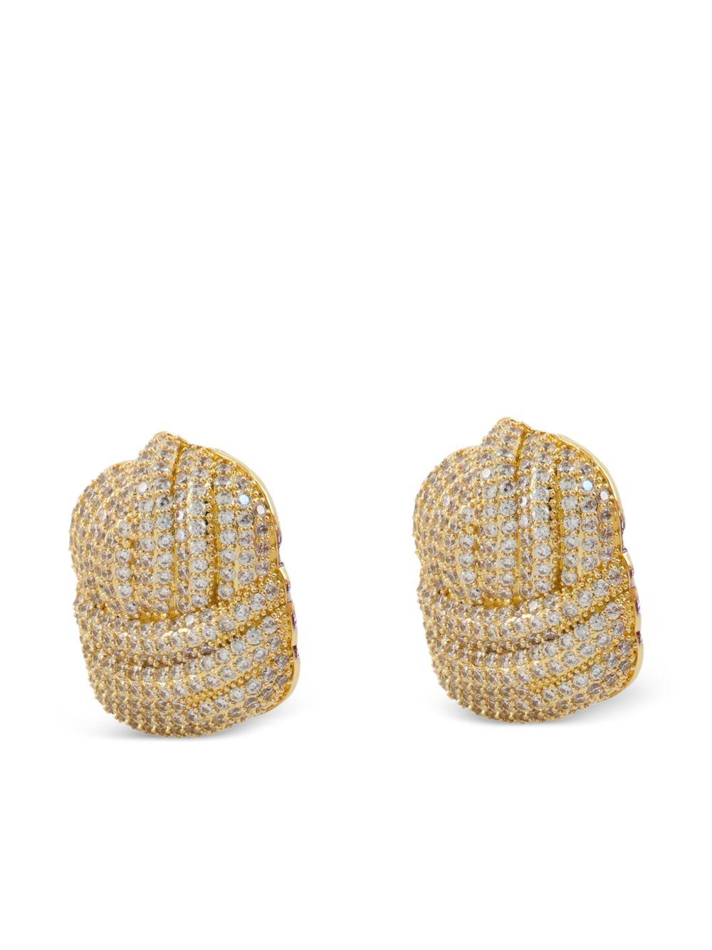 Orecchini con cristalli in oro Self-portrait - donna 