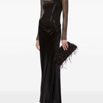 Abito con strato in rete in nero Alberta Ferretti - donna 