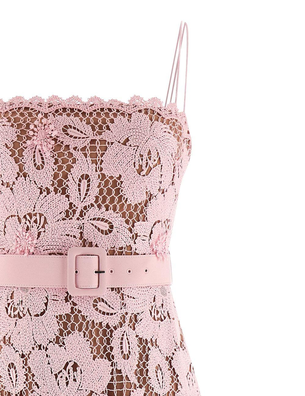 Abito midi con cintura in rosa Self-Portrait - donna 