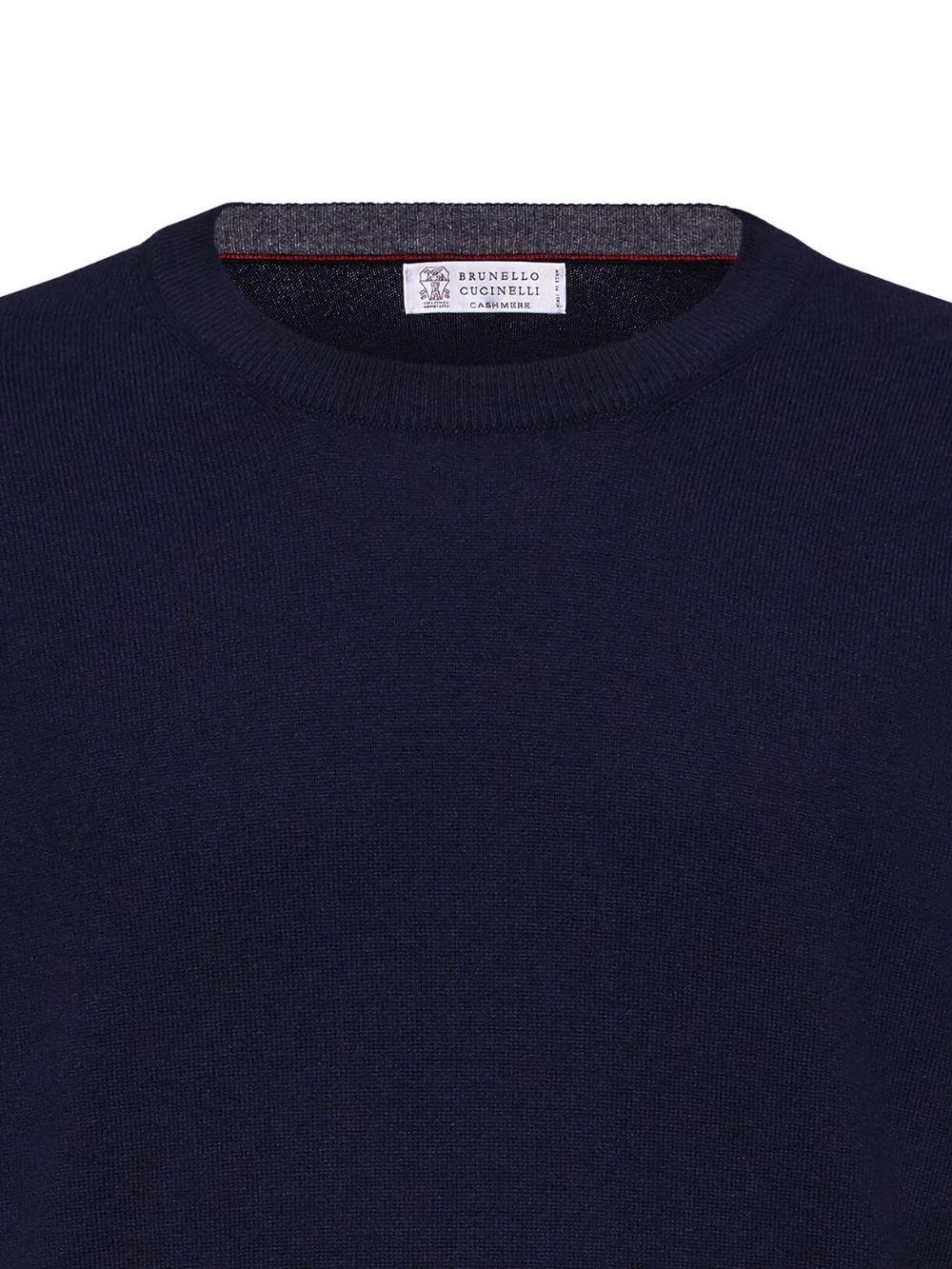 Maglione a girocollo in blu Brunello cucinelli - uomo 