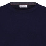 Maglione a girocollo in blu Brunello cucinelli - uomo 