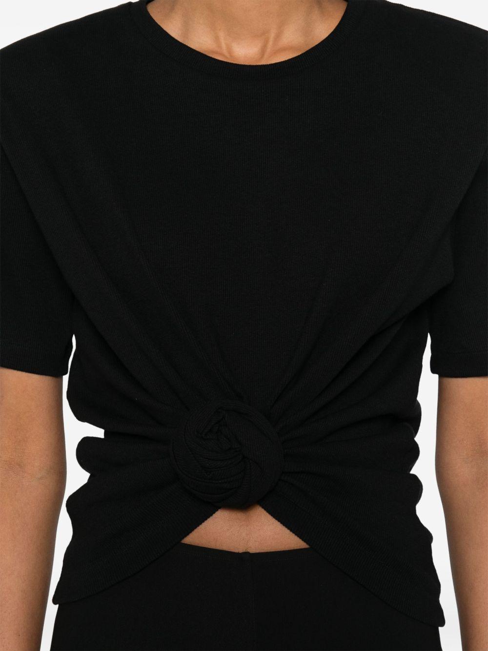 T-shirt con nodo in nero 