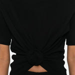 T-shirt con nodo in nero 
