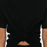 T-shirt con nodo in nero 
