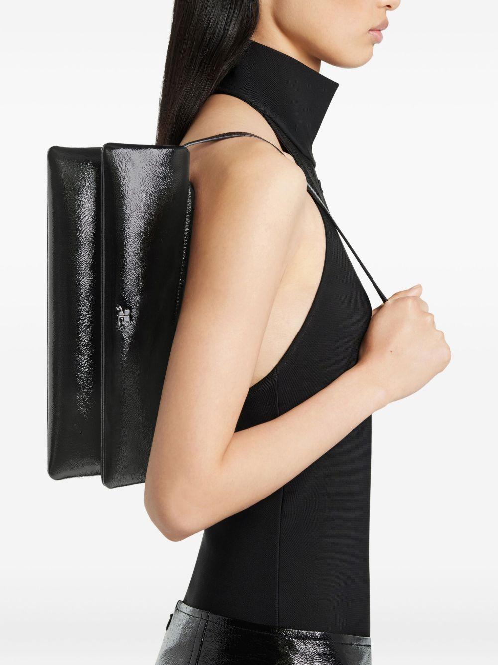 Borsa a spalla in pelle Naplack in nero COURRÈGES - donna 