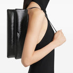 Borsa a spalla in pelle Naplack in nero COURRÈGES - donna 