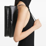Borsa a spalla in pelle Naplack in nero COURRÈGES - donna 