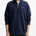 Felpa con zip in blu Levi's - uomo 