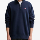 Felpa con zip in blu Levi's - uomo 