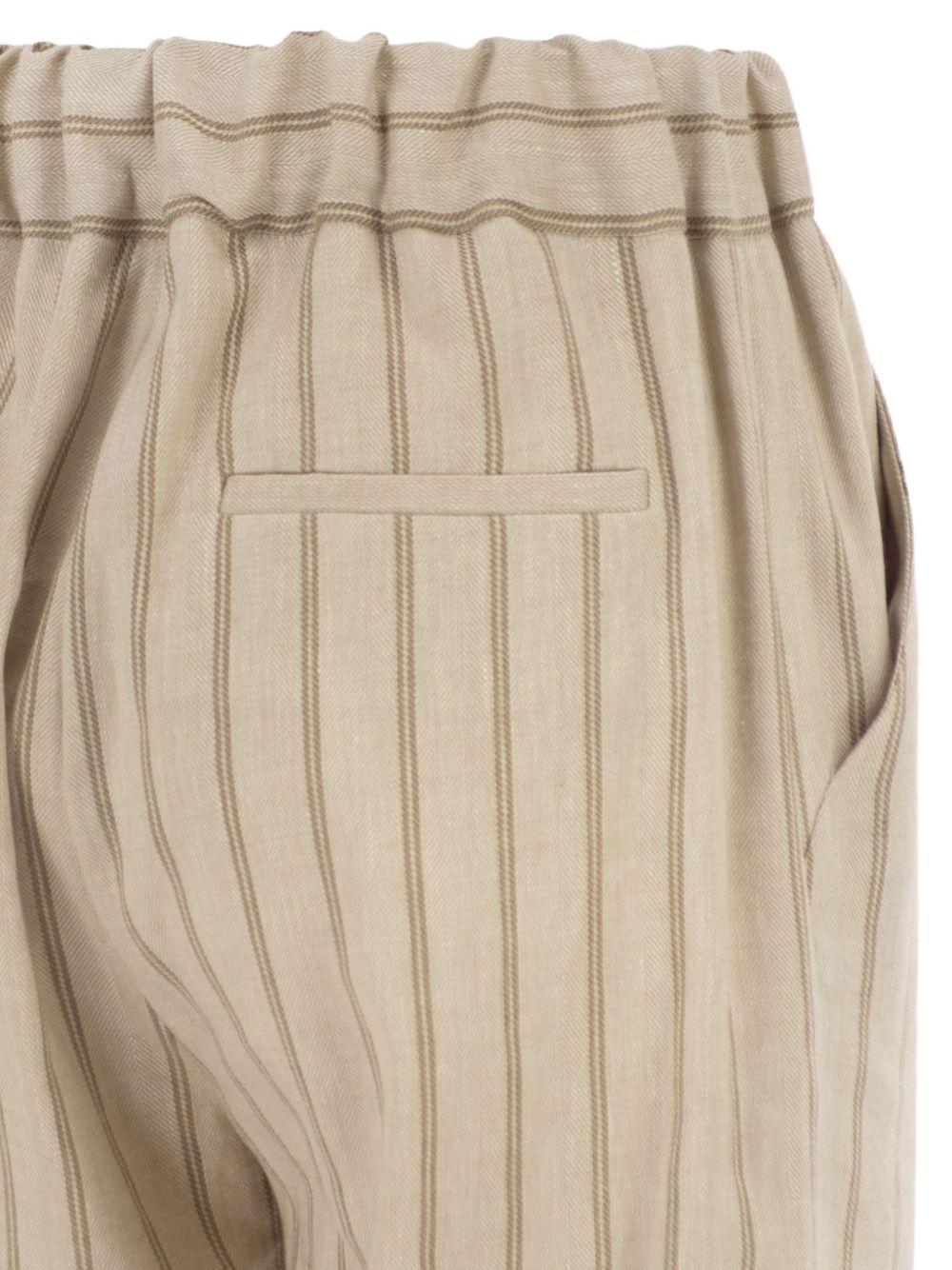 Pantaloni slim-fit a righe in beige Antonelli - donna 