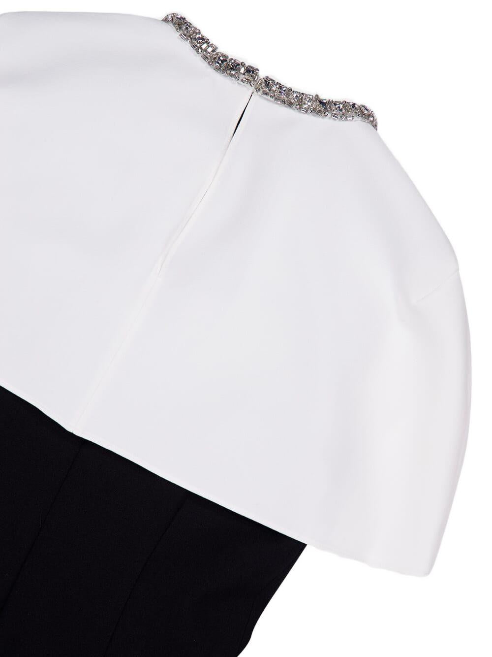 Abito midi con decorazione in nero e bianco - donna 