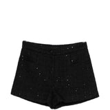 Shorts con paillettes in nero Thelaurent - donna 