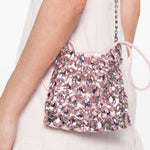 Borsa a tracolla chainmail in rosa Self-Portrait - donna 