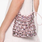 Borsa a tracolla chainmail in rosa Self-Portrait - donna 