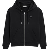 Felpa con zip Ami De Coeur in nero Ami paris - unisex 