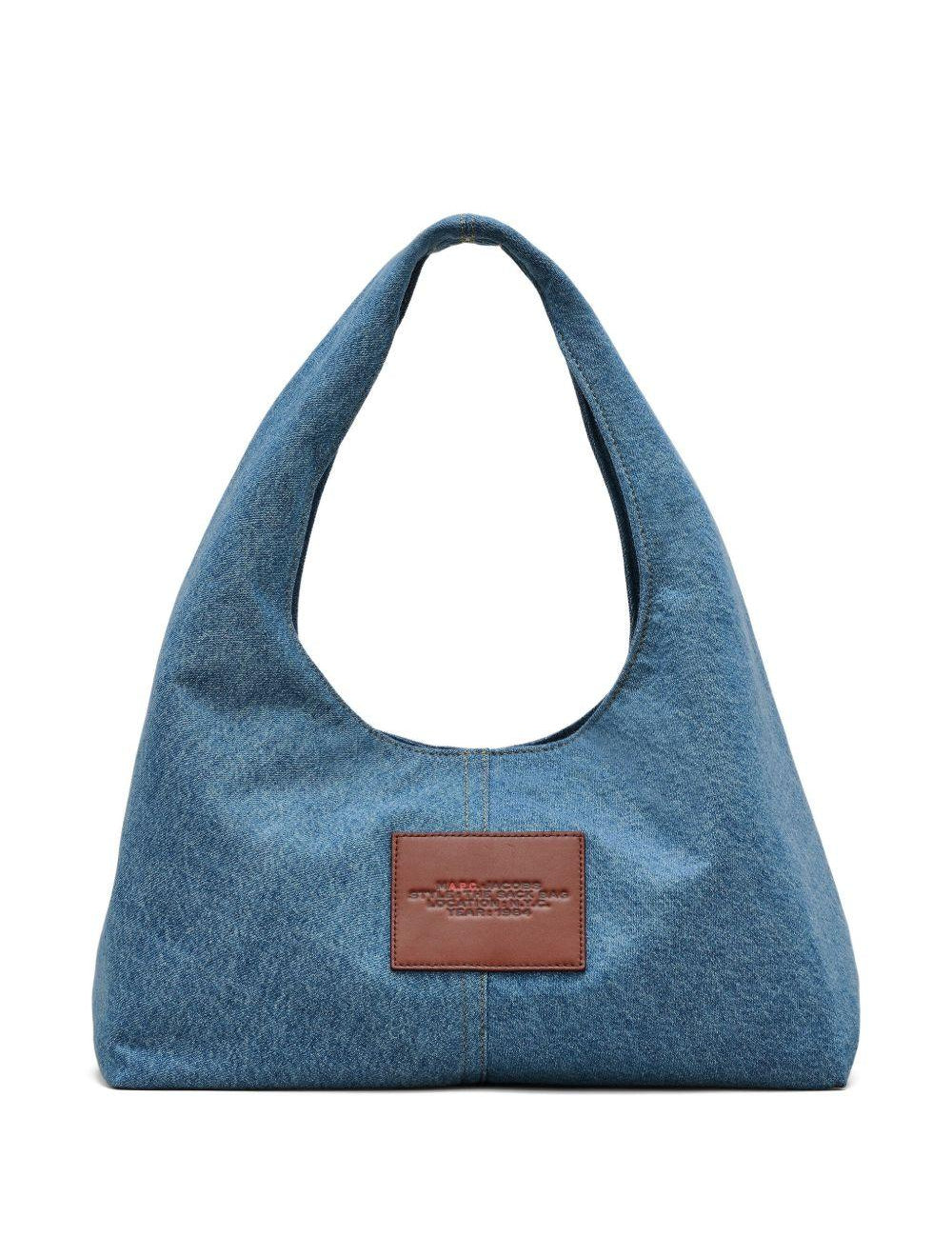 Borsa a spalla the sack grande in denim blu Marc Jacobs - donna 
