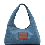 Borsa a spalla the sack grande in denim blu Marc Jacobs - donna 