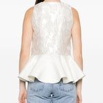 Top con peplum in bianco Ganni - donna 