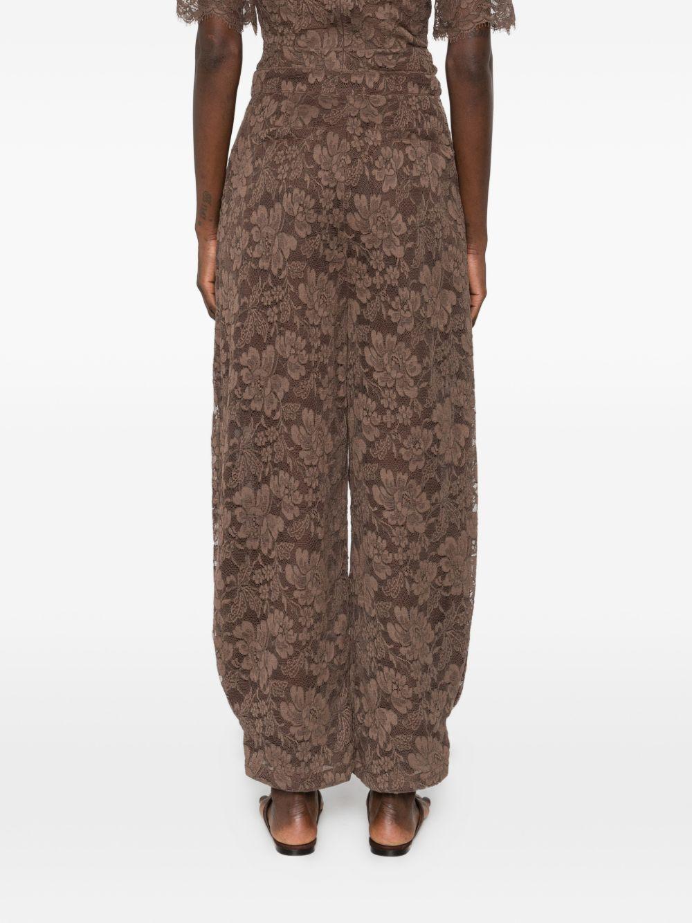 Pantaloni affusolati in pizzo in marrone Rowen rose - donna 